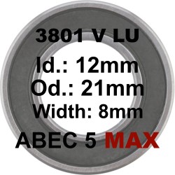SGM Roulement 3801 MAX LLU 12x21x8mm (V TYPE) - ABEC 5