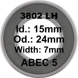 SGM Roulement 3802 LH 15x24x7 - ABEC 5