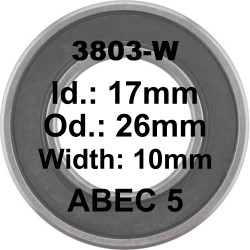 SGM Roulement 3803-W LH 17x26x10 - ABEC 5