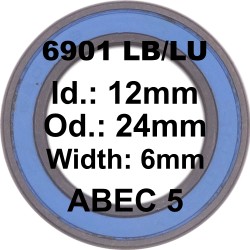 SGM A5 Black Coating Bearing | 6901 LB/LU 12x24x6