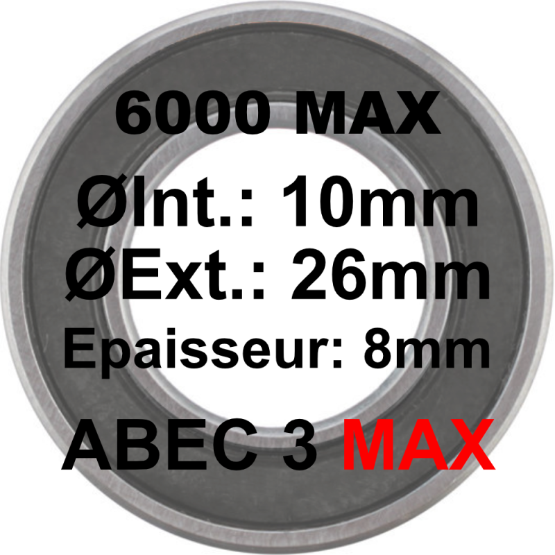 ELVEDES A3 MAX Bearing | 6000 MAX LLU 10x26x8