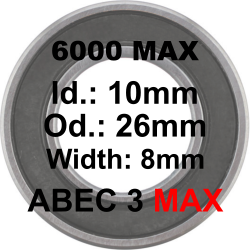 ELVEDES A3 MAX Bearing | 6000 MAX LLU 10x26x8