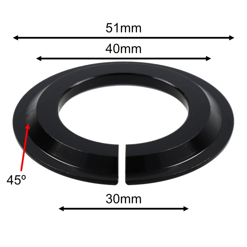 ELVEDES Crown Race Adapter - 1-1/8" to 1-1/2" (45º)