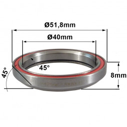 R425 40 x 51,8 x 8 (45°x45°) Bearing