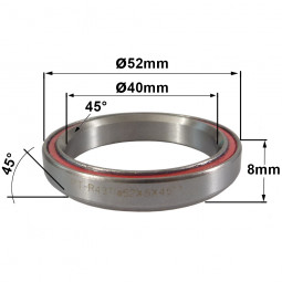 Roulement R437 40 x 52 x 8 (45°x45°)