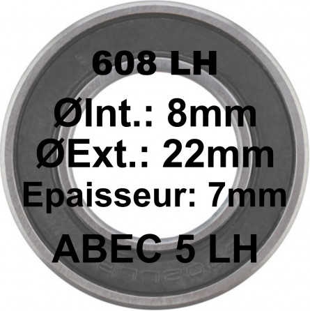 A5 Bearing | 608 LH 8x22x7