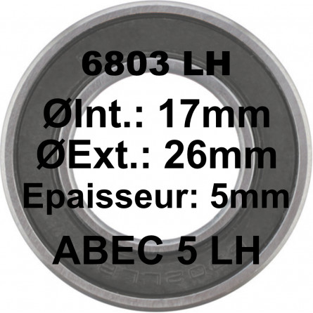 A5 Bearing | 6803 LH 17x26x5 (61803)
