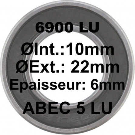 SGM Roulement 6900 LU 10x22x6 - ABEC 5